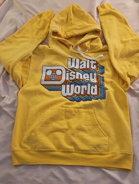 Disney Yellow Pullover Hoodie with Castle Logo